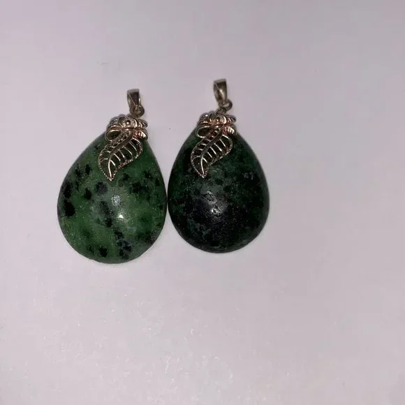 Ruby Zoisite Teardrop Pendant with Leaf Bail - Picture 8 of 14